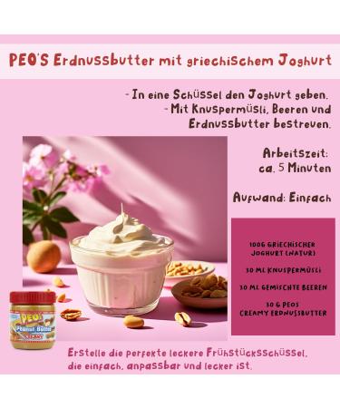 PEO's 12 x 340g Creamy Peanut Butter | Natural Peanut Butter from Roasted Peanut Kernels | Delicious Full Flavor Peanut Compote | Pack of 12 - Buy Online on GoSupps.com