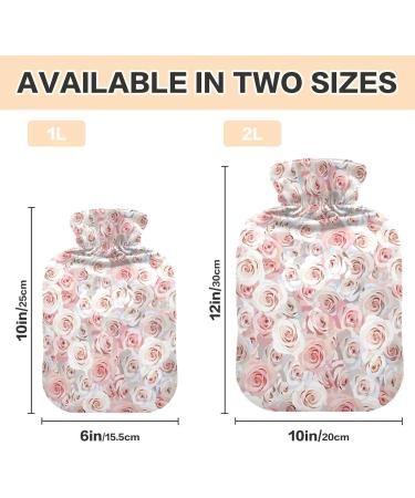Shop 2L Rose Pattern Hot Water Bottle with Cover - Pain Relief & Hand Feet Warmer for Winter | International Shipping - Buy Online on GoSupps.com