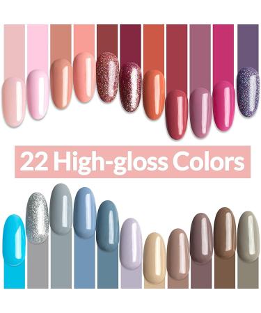 25pc Gel Nail Polish Set Nude Colours with No-Wipe Top Coat Matte Top Coat Base Coat - Soak Off UV Manicure + Pedicure Gift Set Starter Kit for DIY Nail Art + Salon Use Rain On My Parade - Buy Online on GoSupps.com