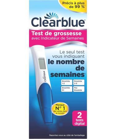Clearblue Digital Pregnancy Test With Weeks Indicator The Only Test That Tells You How Many Weeks 2 Digital Tests (Pack of 1) 2 count (Pack of 1) - Buy Online on GoSupps.com
