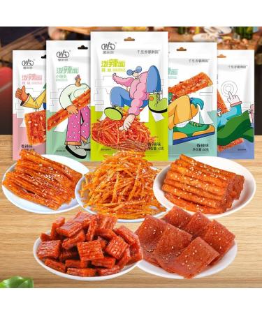 Latiao snacks 62g/bag Latiao snacks mala Latiao a variety of flavors spicy snacks handmade Latiao Chinese characteristics big gluten Instant snack Delicious food (Combination 5 bags)