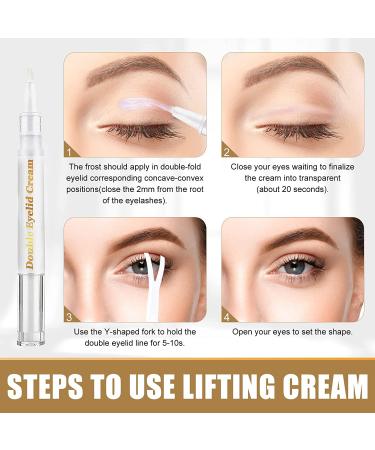 Invisible Double Eyelid Stickers with Fork Rods and Tweezers | Waterproof Eyelid Lift Strips - 1 Set - Buy Online on GoSupps.com