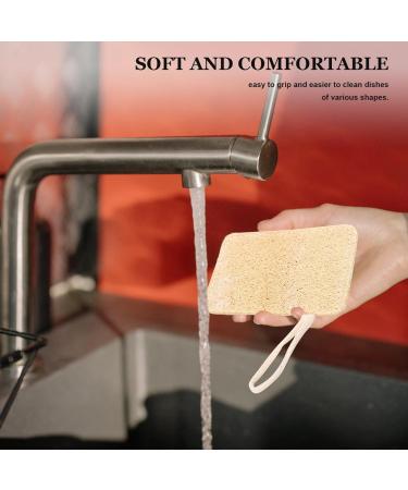 Healeved Natural Loofah Dish Sponge Vegetable Scrubber Non-scratch Scrub Bath Shower Brush With Loop Cleaning Sponge for Kitchen Dishwashing Scouring Pad Square - Buy Online on GoSupps.com