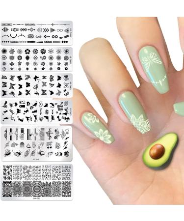 Longbest Nail Stamping Plate Set - 6pcs DIY Nail Art Templates for Women | International Shipping Available - Buy Online on GoSupps.com