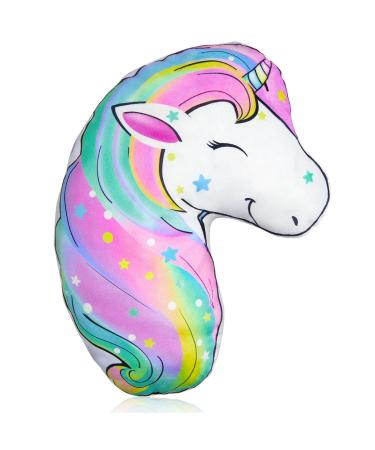 Unicorn castle belt pads children car sleeping pillow car seat belt shoulder pad belt cushion headrest neck support neck protection neck pillow for more comfort on the trip rainbow