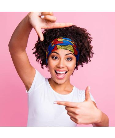 8 Pack Boho Print Headbands - Stretchy Wide Elastic Hair Accessories for Yoga & Sports - Buy Online on GoSupps.com
