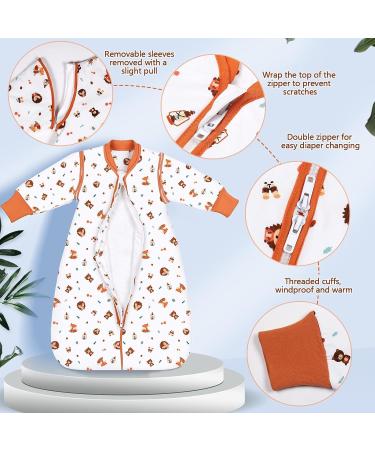 Lictin 100% Cotton Baby Sleeping Bag 3-18 Months | TOG 2.5 Wearable Blanket with Removable Sleeves | Adjustable Length for Winter | Infant Toddler Sleep Sack - Buy Online on GoSupps.com