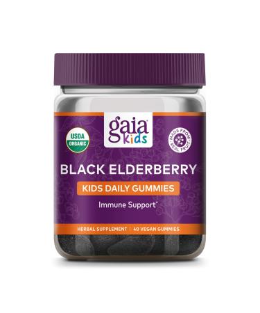Gaia Herbs Kids Everyday Elderberry Immune Support Gummies 40 Vegan Gummies
