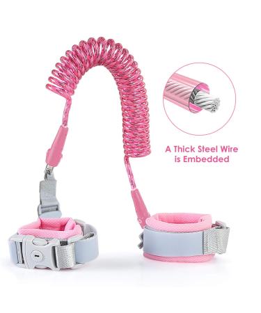 Children Safety Leash - 2.5m Anti-Lost Wrist Link for Toddlers - Pink Toddler Leash - Buy Online on GoSupps.com