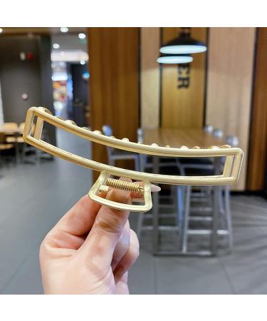 Walk Diary 3 Pcs Metal Claw Clip Set for Thick Hair - Gold Hair Accessories for Women - Ribbon, Strip, Rectangle Design - Buy Online on GoSupps.com