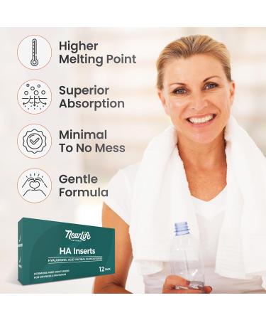 NewLife Naturals Hyaluronic Acid Vaginal Suppositories | Moisturizer for Vaginal Dryness | USA-Made Relief for Menopause | 12 Inserts 30-Day Supply - Buy Online on GoSupps.com