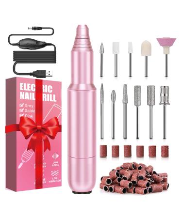 Folai electrical nail miller manicure pedicure set nail file electrical professional nail miller for gel nails acrylic gelails remove Kallus nail skin shellac nail gifts for women mom 204pink