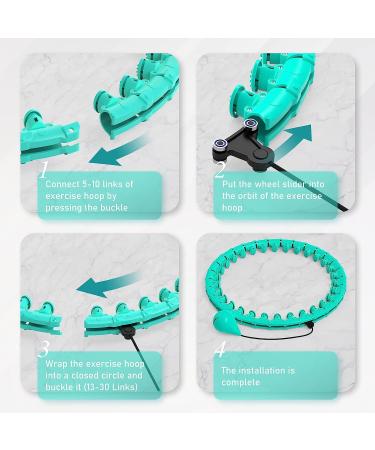 JKSHMYT Weighted Hula Hoop for Adults Weight Loss | Infinity Fit Hoop Plus Size | 30 Detachable Links | Hoola Hoop for Women and Beginners - Cyan - Buy Online on GoSupps.com