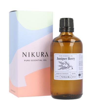 Nikura Juniper Berry Essential Oil - 100ml | 100% Pure Natural Oils | Perfect for Aromatherapy Diffusers Humidifier Bath | Great for Self Care Stress Relief Improving Sleep | Vegan & UK Made
