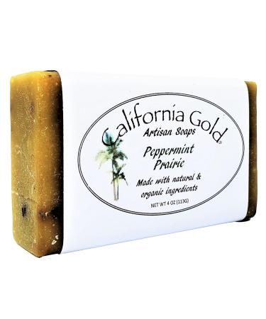 California Gold Artisan Peppermint Prairie Soap | Natural Organic Wheat & Barley Grass | 1-4 oz Bar - Buy Online on GoSupps.com