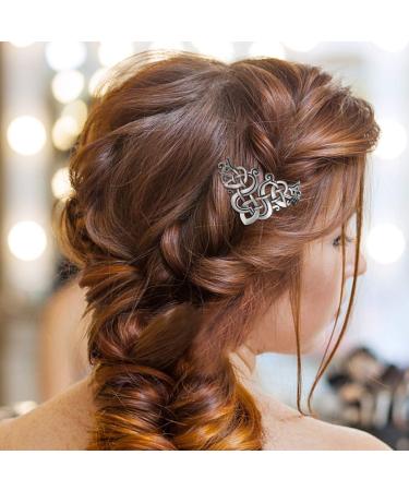 Viking Dragon Hairpin - Celtic Knot Vintage Silver Hair Clip for Women & Girls | 1Pc International Shipping - Buy Online on GoSupps.com
