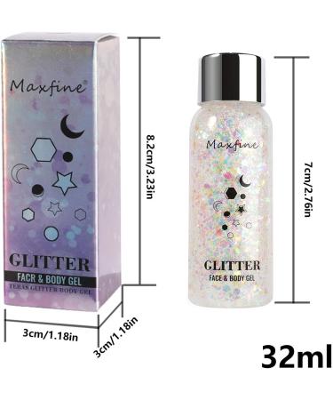  bellv Liquid glitter eyeshadow - Glitter body gel - Quick drying - Coarse glitter for eye hair and lips - Sparkling holographic gel for women Bellv - Buy Online on GoSupps.com