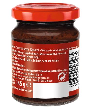 Bamboo Garden Dark Miso Paste - Pack of 4 (4 x 145g) - Premium Quality for Authentic Asian Cuisine - International Shipping Available - Buy Online on GoSupps.com