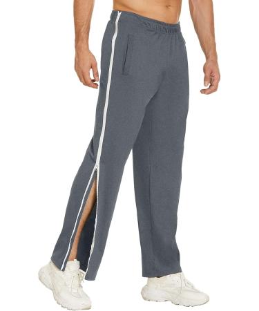 Buy Rumaozia Men's Rehab Pants - Sideways Jogging Pants Long Wide Leg Zippered Casual Sportswear in Dark Gray (3XL) - International Shipping Available - Buy Online on GoSupps.com