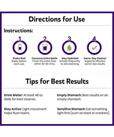 Herbal Clean Qcarbo32 Same Day Detox Cleanse Drink (32 fl oz) - Grape Flavor Full Body Cleanse* Detox Drink for high Toxin Level* Vitamin B2 and Vitamin B12 for Men & Women - Buy Online on GoSupps.com