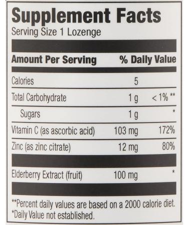 Amazon Elements Elderberry Complex 60 Berry Flavored Lozenges - Immune System Support with Elderberry, Vitamin C, and Zinc - 100mg Elderberry, 103mg Vitamin C, 12mg Zinc per Serving - Buy Online on GoSupps.com