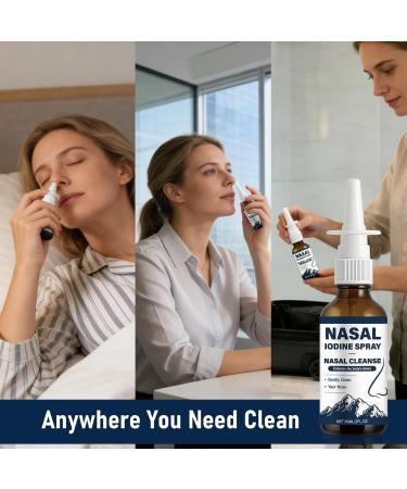 Lmoy Lodine Nasal Spray Daily Nasal Cleanse & Care Mist with Iodine & Fulvic Acid for Dry Air Travel & Daily Use (2PCS*60ML) - Buy Online on GoSupps.com