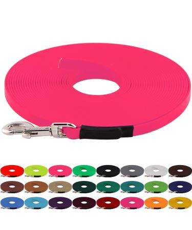 LENNIE BioThane tracking leash 13mm dogs 15-25kg 1m long without hand loop neon pink sewn 1 m neon pink