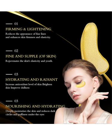 24k Gold Under Eye Patches - 30 Pairs | Moisturizing Gel Eye Masks for Puffy Eyes & Dark Circles | Anti-Aging Collagen Patches for Travel - Buy Online on GoSupps.com