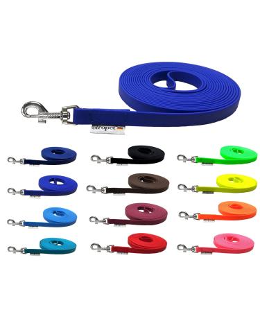 Drag line for dogs Biothane dog leash medium / large dogs width 16mm / 3m / 5m / 10m / 15m (1m with hand loop blue) 1m with hand loop blue