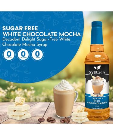 Syruvia Sugar-Free White Chocolate Mocha Coffee Syrup - 25.4 fl oz Premium Coffee Flavoring Syrup - 0 Calorie- Kosher Coffee Syrups Gluten Free Perfect for Drinks Soda Shakes Desserts and More. - Buy Online on GoSupps.com