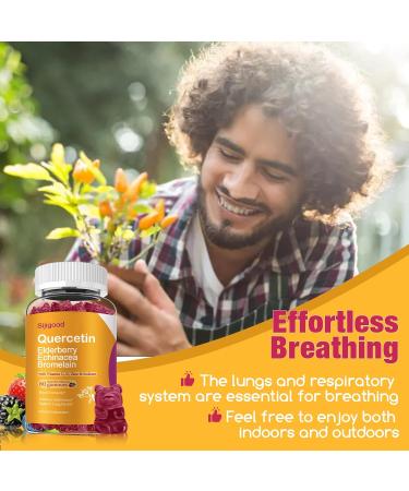 2 Packs Quercetin with Bromelain Gummies, Elderberry, Echinacea, Vitamin C D Zinc - Immune System Support 120 Counts Pure Quercetin Supplements Gummies for Kids & Adults Mixed Berry 60 Count (Pack of 2) - Buy Online on GoSupps.com
