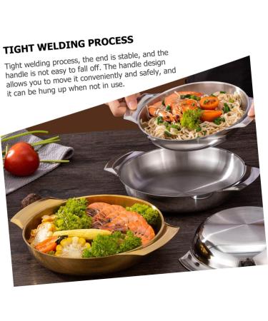 BESTonZON 4pcs Stainless Steel Seafood Pot Casserole Pot Soup Pan Japanese Omelette Pan Korean Noodle Pot Stainless Steel Pots Fish Steamer Carbon Steel Pan Nonstick Milk Round Bottom Plate Goldenx4pcs 23.5X18X3.6CMx4pcs - Buy Online on GoSupps.com