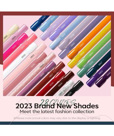 Modelones 28 Colors Gel Nail Kit with 48W Nail Lamp - DIY Home Nail Curing Set for Women in Orange Red - Buy Online on GoSupps.com