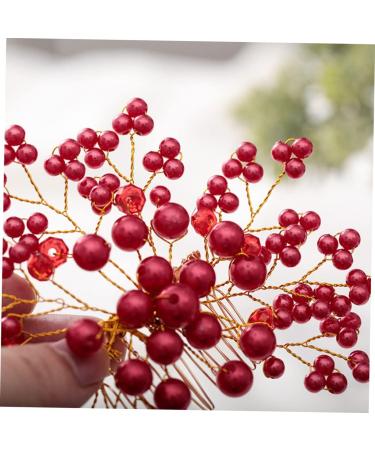 MAGICLULU 1pc Bridal Haircombs Rhinestone Haircombs Hair Combs Red Haircombs for Women Pearl Haircombs - Buy Online on GoSupps.com
