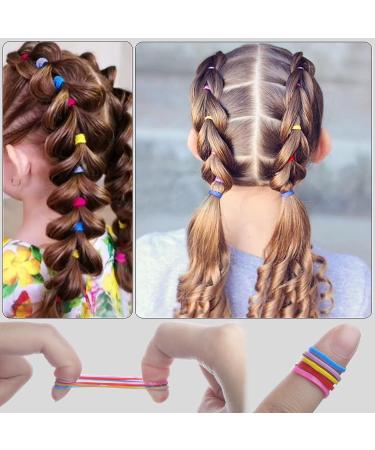 Colorful Mini Elastic Hair Ties for Girls - Soft Small Rubber Bands for Hair - Buy Online on GoSupps.com