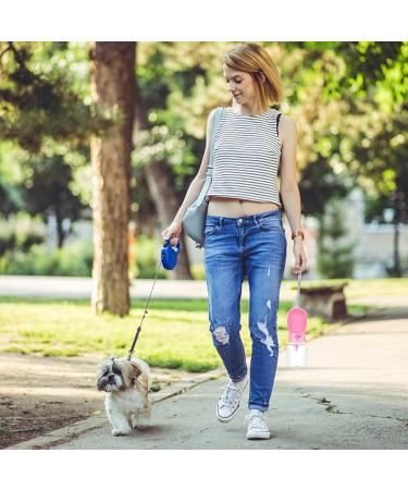 Nepfaivy 350ml Portable Dog Water Bottle & Feeder - Pink | Perfect for Hiking & Travel with Small Dogs - Buy Online on GoSupps.com