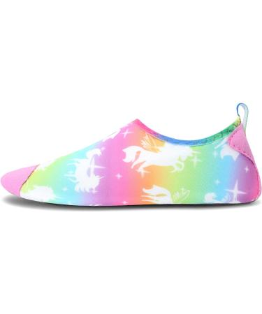 JIASUQI Kids Water Shoes Quick Dry Barefoot Aqua Socks - Multi Horse Print | for Beach & Pool | Size 8.5/9 UK Child - Buy Online on GoSupps.com
