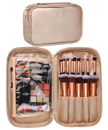 Relavel Professional Makeup Organizer Case | Multifunctional Cosmetic Bag for Travel & Home (Black, Pink Gold) - Buy Online on GoSupps.com
