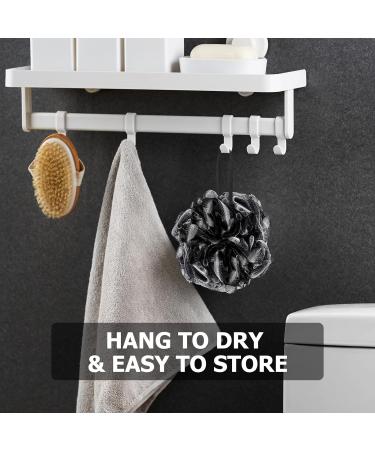 WOODFIB Shower Puff Loofah 4 Pcs - Extra Large Bath Sponge for Body Scrubbing and Exfoliating - Black 75g/PCS - Buy Online on GoSupps.com