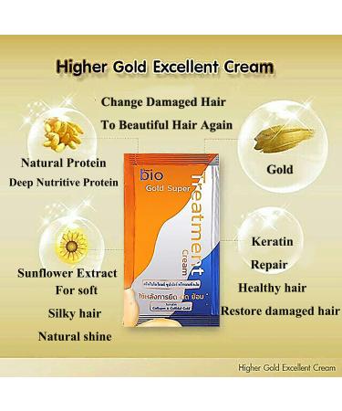 14pcs Extra Deep Repair Gold Keratin Hair Treatment Mask - For Extremely Dry, Damaged Hair & Split Ends - New Formula for Shiny, Smooth, Beautiful Hair - Buy Online on GoSupps.com