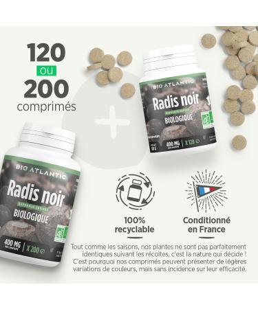 Organic Black Radish - 400 mg - 200 tablets - Buy Online on GoSupps.com