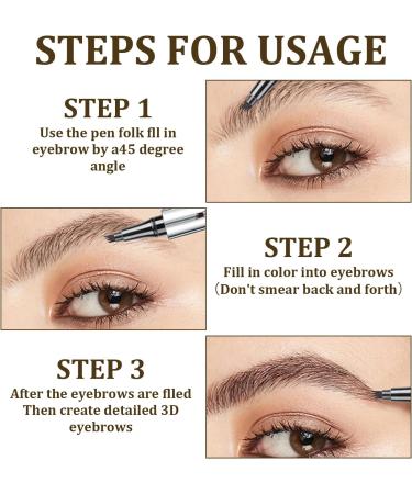 Eyebrows Semi Permanent Makeup Eyebrow Pencil Magic Microblading Eyebrow Pencil With 4 Tips Micro Head Long Lasting Waterproof Natural Easy to Use and Remove - Buy Online on GoSupps.com