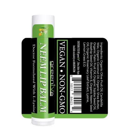 Buy GreenIVe Neem Lip Balm - Vegan Lip Moisturizer with L-Lysine for Soothed Soft Lips - International Shipping Available - Buy Online on GoSupps.com