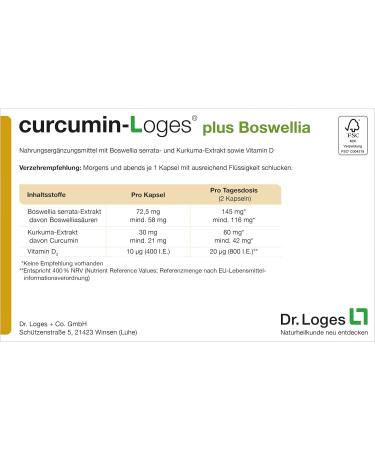 Curcumin Loges Plus Boswellia - 120 Capsules | Highly Bioavailable Dietary Supplement with Vitamin D for Joint Health - Buy Online on GoSupps.com