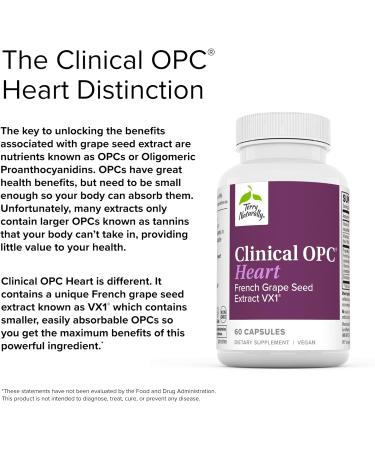 Terry Naturally Clinical OPC Heart - 600mg Grape Seed Complex - 2 Pack - Cardiovascular Support - Non-GMO & Gluten Free - 40 Servings - Buy Online on GoSupps.com