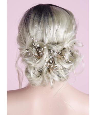 Anglacesmade Bridal Wedding Hair Pins Rose Gold Crystal Hair Piece Pearl Bobby Pins Rhinestone Bridesmaids Hair Pin Wedding Hair Pins Hair Accessories for Women and Bride(Rose gold) - Buy Online on GoSupps.com