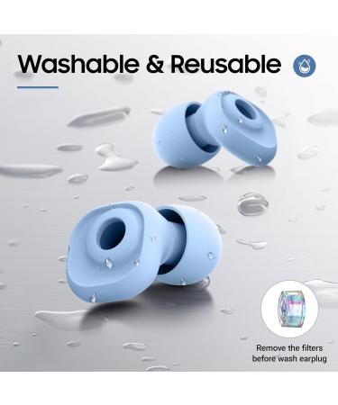 High Fidelity Noise Cancelling Ear Plugs for Concerts & Festivals - Silicone Ear Plugs with 4 Pairs Tips | Perfect for Drummers & DJs (Light Blue - Buy Online on GoSupps.com