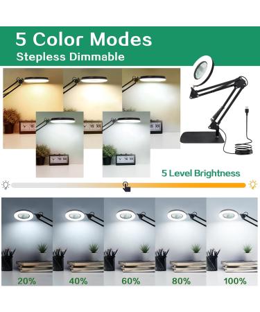10x Magnifying Glass with Light | Illuminated LED Magnifying Lamp for Hobbies & Repairs 5 Color Modes Square Base Real Glass - Buy Online on GoSupps.com