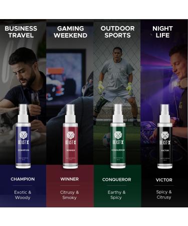 Pure.Sense BEAST - X Trailblazer Perfume Gift Set (Victor + Conqueror + Champion + Winner) | Long Lasting Men's Perfume Combo Pack Travel Set (4x20ml) 80ml - Buy Online on GoSupps.com