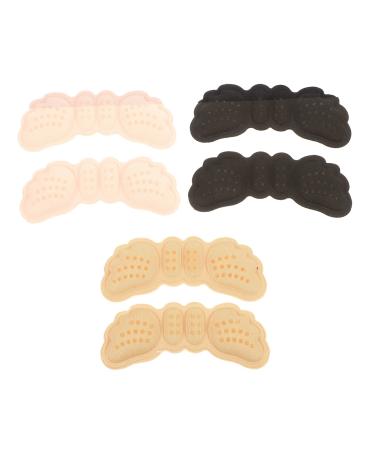 3 Pairs Wear Pad Grips Pads Ladies Shoes Heels Cushions Stickers Shoe Filler Shoe Inserts for Too Big Shoes Pad Girl Heels 4 Non-Slip Sweat Cloth Assorted Color 10X3.5X0.6CM